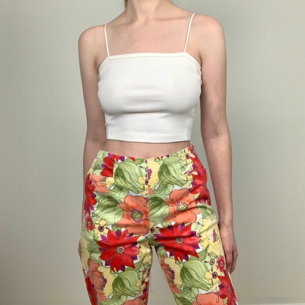Talbots Floral High Waisted Crop Pants